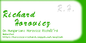 richard horovicz business card
